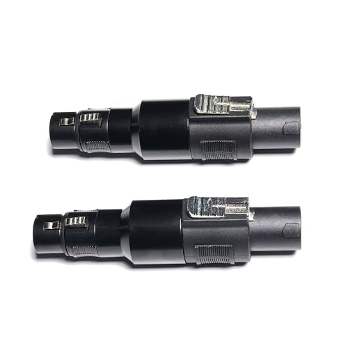 WJSTN Speakon to 3pin XLR Adapter, Black, Professional Connector, 2 Pack, for PA Systems, DJ Equipment, Amplifiers, Mixing Consoles (Speakon Male to XLR Female) - style: Speakon Male to xlr Female