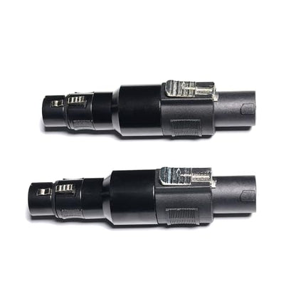 WJSTN Speakon to 3pin XLR Adapter, Black, Professional Connector, 2 Pack, for PA Systems, DJ Equipment, Amplifiers, Mixing Consoles (Speakon Male to XLR Female) - style: Speakon Male to xlr Female