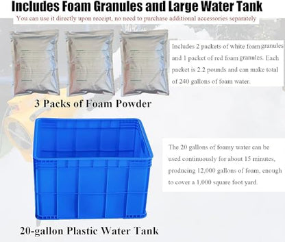 1200W Foam Machine for Foam Powder, Summer Pool Water Toys for Kids & Adults, Bubble Machine with 3pcs Foam Granules and Water Tank, Business Celebrations, Outdoor Party Events - color: Green Foam Machine