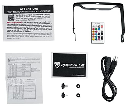 Rockville Battery PAR 61 36W Rechargeable RGBWA+UV DMX Wash Light, 25 Degree Beam, Replaceable Batteries, IR Remote, Sound-Activated, for DJs and Events | 12-18 Hour Battery Life, Stage Lighting, Remote Included, Sound Activated, Strobe, 6/10 DMX Channels