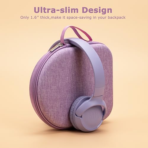 Ginsco Case Compatible with JBL Tune 510BT/520BT/500BT/Junior 320, with Sony WH-CH520/510, Ultra-Slim Hard Shell Headphone Case for On Ear Headphones (Purple) - color: Purple