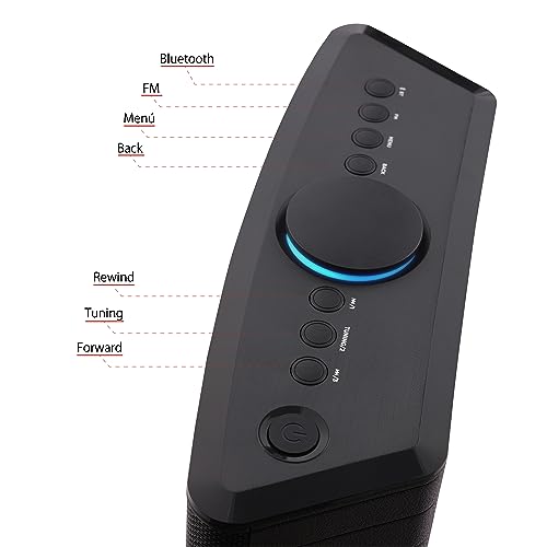 Aiwa Exos 5 Wireless Speaker - Unleash Powerful Sound and Versatile Connectivity On-The-Go Experience Bluetooth Freedom, FM Radio, Clock, 20W RMS, LCD Display, and Alarm Clock Functionality - size: Exos-5