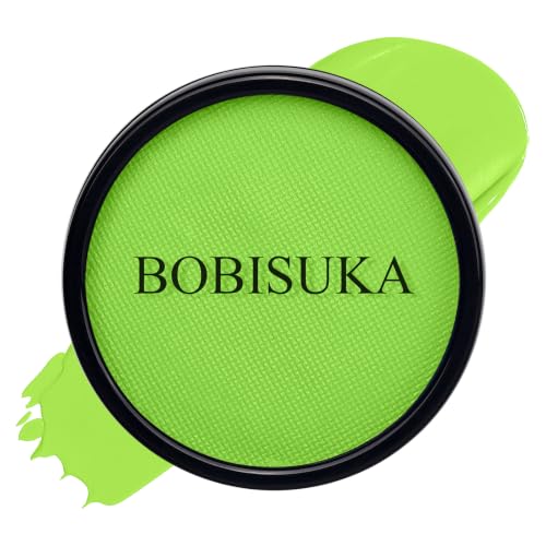 BOBISUKA Grass Green Face Body Paint, Water-Based Face Painting Kit & Body Paints, Facepaint for St. Patrick's Day& Halloween Witch Monster Shrek Goblin Makeup, Costume Cosplay Party Theater & Stage - color: Bright Grass Green
