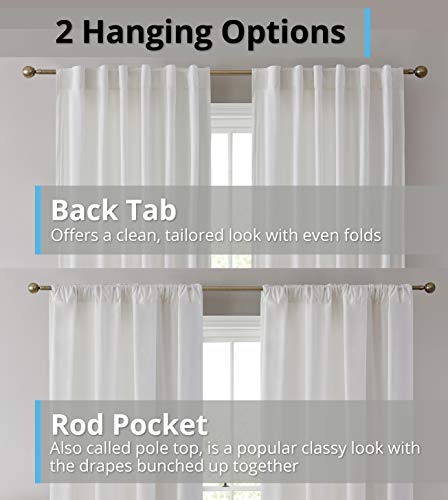 HLC.ME Lopez Velvet Drapes - Premium Privacy Back Tab Rod Pocket Window Treatment Curtain Drapery Panels for Bedroom & Living Room - Set of 2 Panels (54 x 84 inches Long, White) - color: White, size: 54"W x 84"L (Pack of 2), style: Back Tab Rod Pocket