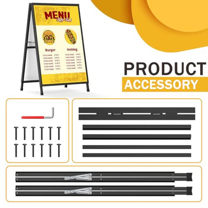 Relx A Frame Sign 24x36 Inch Outdoor, Heavy Duty Sandwich Board Signs, Double-Sided A Frames Sign Holder Business for Outside(Frame only).