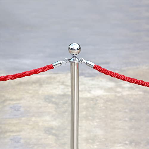 PATIKIL Stanchion Rope, 1.5m/5Ft Barrier Rope Twisted Post Ropes with Snap Hooks for Posts Stands Queue Divider Crowd Control of Hotel, Red Golden - color: Red / Golden