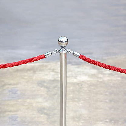 PATIKIL Stanchion Rope, 1.5m/5Ft Barrier Rope Twisted Post Ropes with Snap Hooks for Posts Stands Queue Divider Crowd Control of Hotel, Red Golden - color: Red / Golden