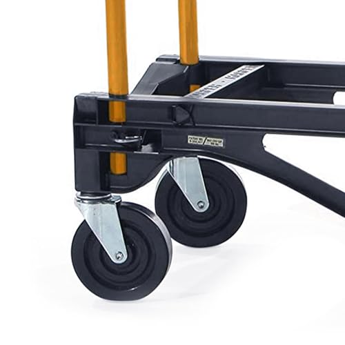 Harper Trucks 700 lb Capacity Glass Filled Nylon Convertible Hand Truck and Dolly with 10" Pneumatic Wheels , Black with yellow handle - PGDYK1635PKD - style: Style is 10" Pneumatic Wheels