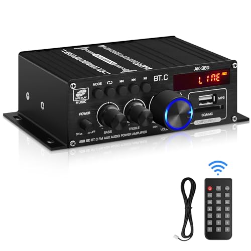 Bluetooth 5.0 Audio Power Amplifier AK-380 400W+400W 2.0 CH HiFi Stereo Amp