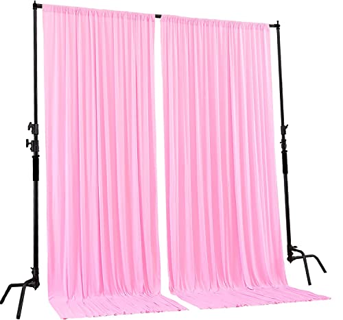 AK Trading DRAPE-5x10 Polyester Backdrop Drapes Curtains Panels with Rod Pockets, Pink, 10' x 10' - color: Pink, size: 60"W x 120"L (Pack of 2)