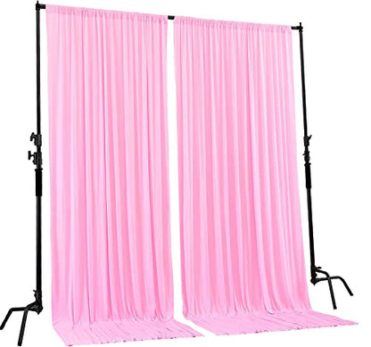 AK Trading DRAPE-5x10 Polyester Backdrop Drapes Curtains Panels with Rod Pockets, Pink, 10' x 10' - color: Pink, size: 60"W x 120"L (Pack of 2)