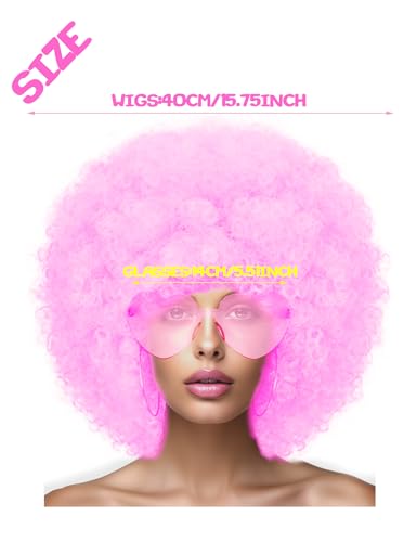 LIULIUBTY Short Bob Hair Wigs Straight with Flat Bangs Synthetic Colorful Cosplay Daily Party Neon Wig for Women + Free Wig Cap 12" Natural As Real (Afro, Pink) - color: Afro, Pink