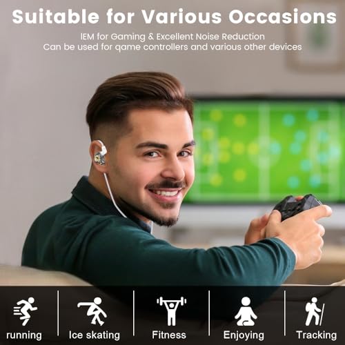 Qkz Ak6 Lucky in Ear Monitor, HiFi Wired Earbuds, Tunable Sound Wired Headphones Gaming Earbuds with 3-Level Adjusting Switch, Detachable Cable for Music Gaming Video Calling (Black) - color: Black