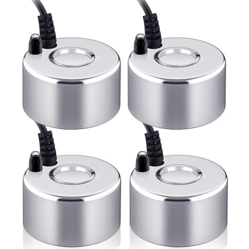 Maitys 4 Pcs Mist Maker Fogger Small Ultrasonic Fog Machine Fountain Halloween Cauldron Mister Fogger Water Garden Pond Foggers Air Humidifier with 12 LED Light Flashes for Party