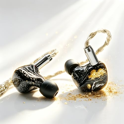 Essonio ES-C19 in-Ear Monitors 5 Knowles BA Drivers Wired IEMs Earbuds | Passive Noise Isolation, Audiophile Earbuds, Hi-Res Vocal Monitor, 4.4mm Balanced Silver-Plated Cable, Musicians