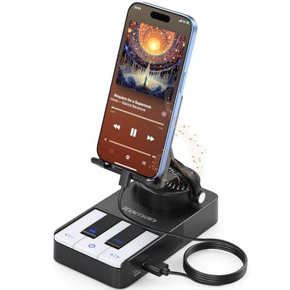 JTEMAN Cell Phone Stand with Bluetooth Speaker and Charging Stand,Piano Keys Design,Music Lovers & Teacher Gifts,Birthday Gifts for Men Women Dad Mom,Cool Tech Gadgets-Black - color: Black