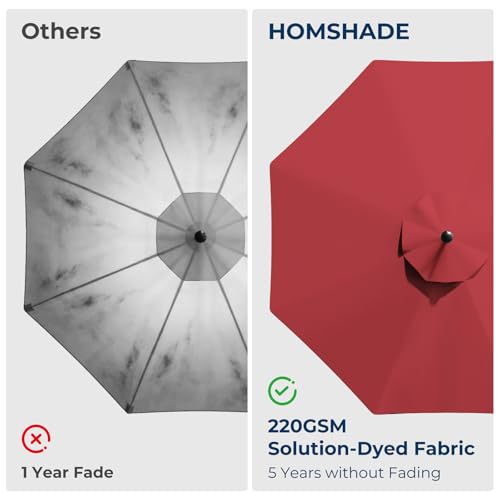 10FT Solar LED Cantilever Patio Umbrella with Base Included, Red | Premium 220GSM Solution-Dyed Fabric, 5-Year Fade-Resistant, 30 MPH Windproof, 45° Infinite Tilt and Crank for Outdoor Pool - color: Red