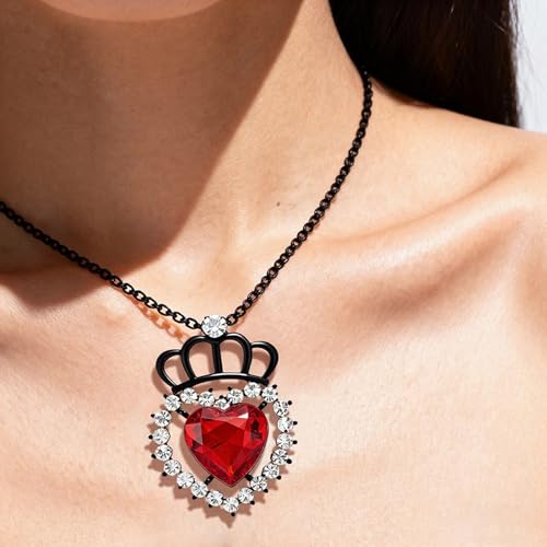Queen Crown Rhinestone Wedding Crowns and Tiaras for Women Costume Party Hair Accessories Princess Birthday Crown Crystal Bridal Crowns - color: Black Red Crown