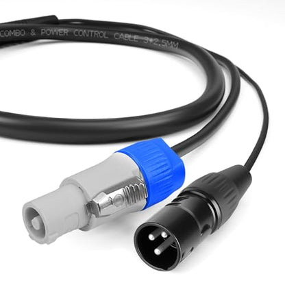 SMALL-EYE 3 Pin DMX Power Control Combo Link Cables 10 ft 2-Pack | Power and DMX in One Cable, 116Ω Optimized Impedance, Fixture Linking, Faster Setup - size: 10 feet -2 Packs