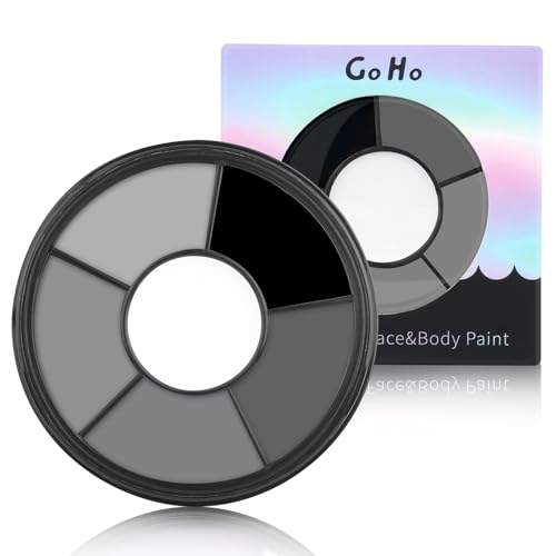 Go Ho 6 Colors Grey Face Body Paint,Cream Washable Formula Face Painting for Halloween Cosplay,Body Paint SFX Makeup Palette,Professional Face Paint Gray Vampire Zombie Makeup - color: 6 Colors Grey Makeup