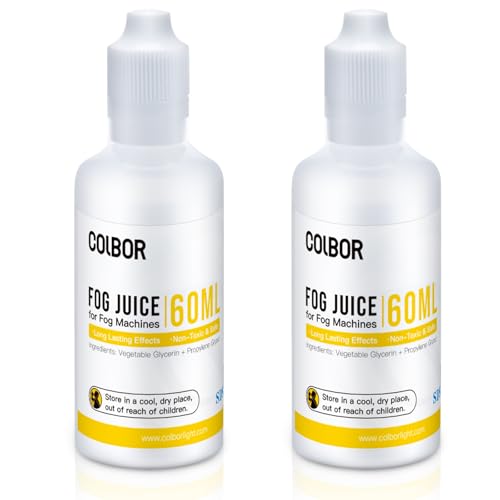 COLBOR Fog Machine Liquid Set, 2.03 fl oz (60ml)*2 Fog Juice High Density Odorless Vegetable Glycerin Based Smoke Machine Fluid for Mini Portable Fog Machine COLBOR CF5/CF3 - size: Fog Juice 120ml