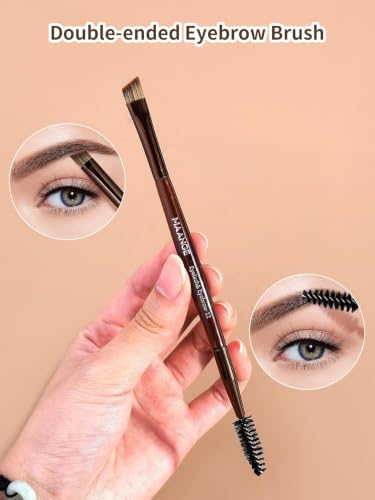 MAANGE 13 PCS Makeup Brushes Professional Make Up Brushes Premium Synthetic Powder Concealers Brushes Travel Makeup Brush Set with Case (Brown) - color: Brown