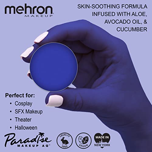 Mehron Makeup Paradise AQ Refill (.25 ounce) (Dark Blue) - color: Dark Blue, size: 0.25 Ounce