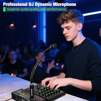 DJ Mic 17 Inch Flexible Gooseneck Microphone, Professional XLR Wired Dynamic Bob Barker Microphone for Video Conference, Podium, Singing, Karaoke DJ Mixer Dedicated Disc Shouting KTV Bar, Metal - size: 17 Inch