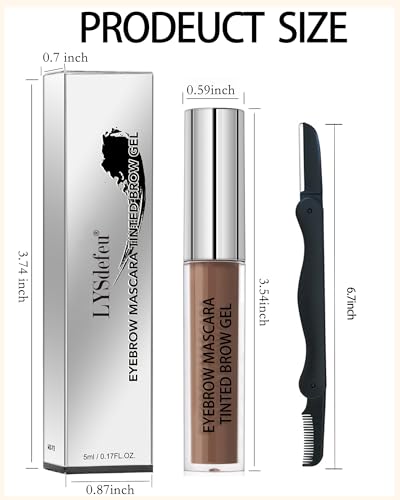 Auburn Eyebrow Gel Tinting Kit, Waterproof Eye Brow Stain Mascara for Women | Long Lasting,Tinted Eyebrow Dye with Razor, Fill & Sculpt Full Brows,Cover White Hairs,Thanksgiving,Christmas, Eye Makeup - color: 02# Auburn