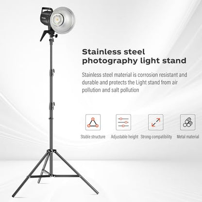 Godox Light Stand 112in/9.3' Photography Heavy Duty Light Stand | with 1/4” to 3/8” Universal Screw Carry Bag Portable for Photography Studio Portrait Shooting - size: 112in