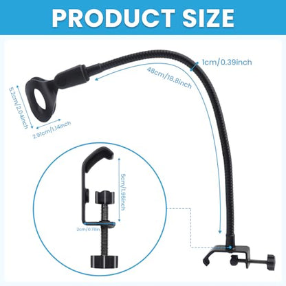 Microphone Stand, Mic Arm Mic Stand Desktop Mount With Clip Flexible Gooseneck for Podcast Gaming Streaming Radio Studio Meetings Lectures