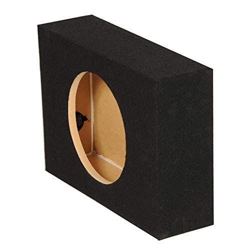 Q-Power Shallow Single 12 Inch Heavy Duty Sealed MDF Material Truck Audio Subwoofer Enclosure Box with Durable Carpeted Exterior, Charcoal Gray - style: 12" Sealed