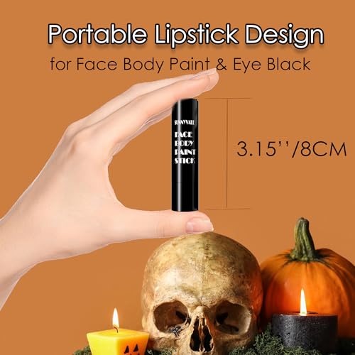 SUNNYVALE Halloween Monster Green Face Body Paint Stick, Ogre Green Eye Black Sticks for Sports, Hypoallergenic Foundation Wicked Witch Hulk Painting Makeup for Cosplay Costume - color: Monster Green