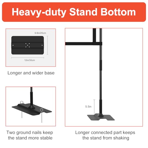 Upgrade Projector Screen Heavy-Duty Stand 120 inch Portable Projection Screen 16:9 4K HD Front Projections Movies Screen with Carry Bag for Indoor Outdoor Home Theater Backyard Cinema Travel