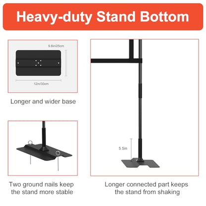 Upgrade Projector Screen Heavy-Duty Stand 120 inch Portable Projection Screen 16:9 4K HD Front Projections Movies Screen with Carry Bag for Indoor Outdoor Home Theater Backyard Cinema Travel