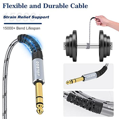JOLGOO 1/4 Inch TRS to XLR Cable, Balanced 6.35mm TRS Plug to 3-pin XLR, 15 Feet Microphone Cable - size: 15 Feet, style: 1/4 TRS Male to XLR Male