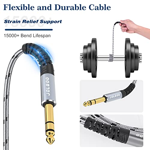 JOLGOO 6.6 ft 1/4" TRS to XLR Male Cable - Balanced 6.35mm TRS to 3-Pin XLR for Microphones - size: 6.6 Feet, style: 1/4 TRS Male to XLR Male