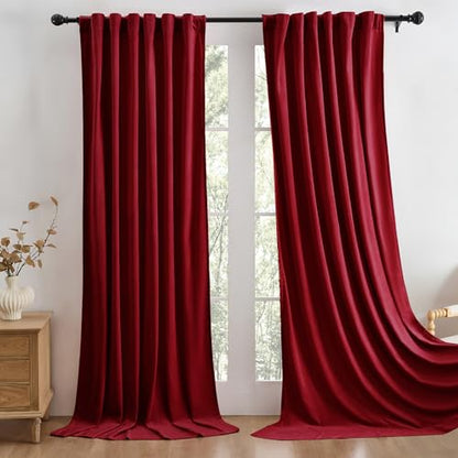 Manyshofu Burgundy Velvet Curtains, 2 Panels Blackout 52x84 | Luxurious Velvet Feel, Thermal Insulated Noise Reducing, Dual Back Tab And Rod Pocket Hanging, Machine Wash Fade-Resistant - color: Burgundy, size: 52"W x 84"L (Pack of 2)