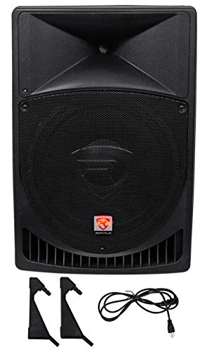 Rockville RPG15 15" 1000W Powered DJ PA Speaker Pair with RBG18S Subwoofer | 1000W Peak / 250W RMS Each, 35Hz-20kHz, Class A/B, RBG18S 18" 2000W Powered Subwoofer, DSP, Limiter, 3-Items