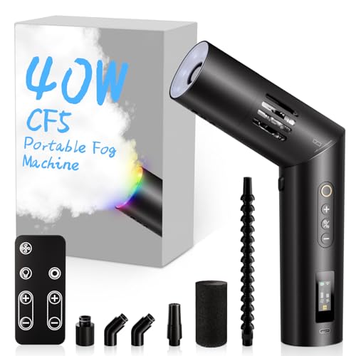COLBOR Portable Fog Machine 40W with Remote Control, CF5 Mini Handheld Smoke Machine for Photography, Small Fogger Haze Maker for Indoor Outdoor Halloween Party Cosplay, Rechargeable Fog Machine - size: Fog Machine CF5