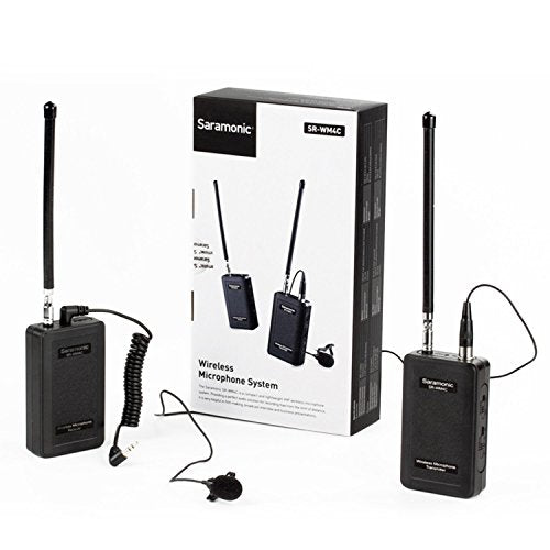 Saramonic Wireless Lavalier Microphone, SR-WM4C 4-Channels VHF Lapel Mic System (200' Range) Compatible with DSLR Camera Canon Nikon Sony Panasonic DV Camcorders Audio Recorder