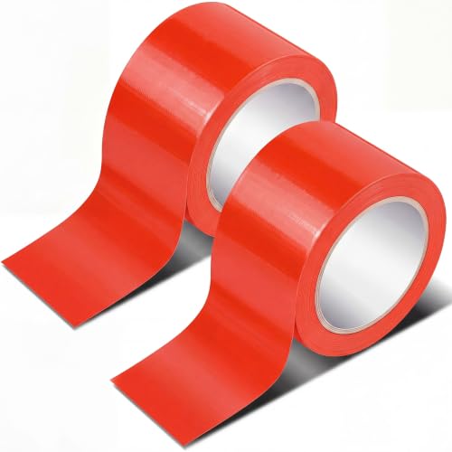 Pangda Red 36 yd X 2 in 2 Rolls Dance Floor Vinyl Tape Durable Tape Splicing Strong Adhesion No Residue for Gym Dance Room Restaurants Kitchen Floor Safety Marking - color: Red, size: 36 yd X 2 in