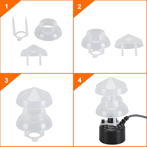 FITNATE Mist Maker, 12 LED Mister Fogger Water Fountain Pond Fog Machine Atomizer Air Humidifier, ultrasonic Mist fogger with Splash Guard, Perfect for Halloween and Other Holidays | Perfect for Halloween and Other Decorations, Easy, Simple to Use