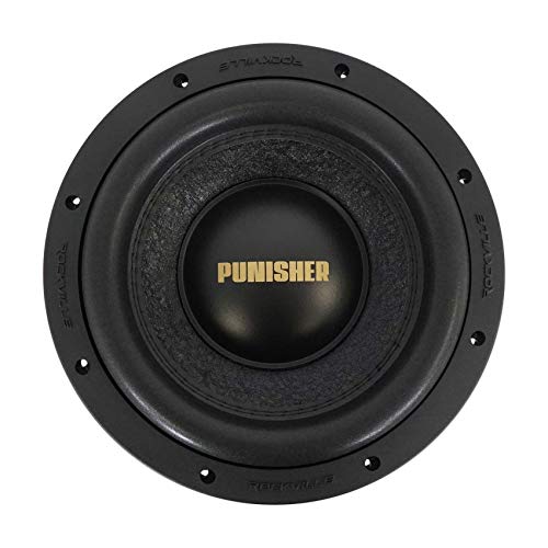 Rockville Punisher 8D2 8" Dual 2-Ohm Competition Car Audio Subwoofer | 3000W Peak / 750W RMS, 2.5" 4-Layer OFC Voice Coil, 145 Oz Magnet, Aluminum Basket, Paper Cone, Foam Surround, 26mm Xmax