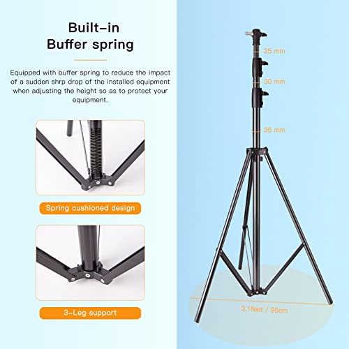 Godox Heavy Duty Aluminum Photography Light Tripod Stand for Studio Photography Lighting, Backgrounds, Monolights, Strobe Flash - 286CM, 112 Inches - size: 112 Inches
