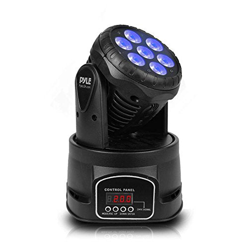Pyle Party Rotating Moving Stage Light - for Professional DJ Dance Show Performance with RGB Color LED Bulbs, Flashing Disco Strobe, Beat Sync Motion Effect and DMX Control - Pyle PDJLT50 , Black