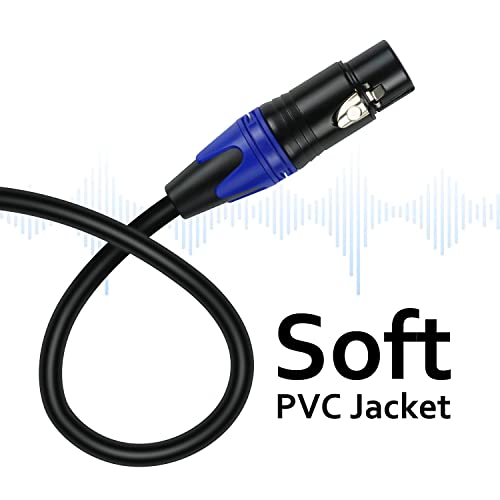 Smithok 1 Male to 2 Female XLR Y Splitter Micrphone Cable, 3 Pin XLR 2 Female to 1 Male, Combiner Y Cord Balanced Mic Audio Cables for Stero Mic to L&R Audio Track(11.8 inches/0.3m) - size: 11.8 inches/0.3m