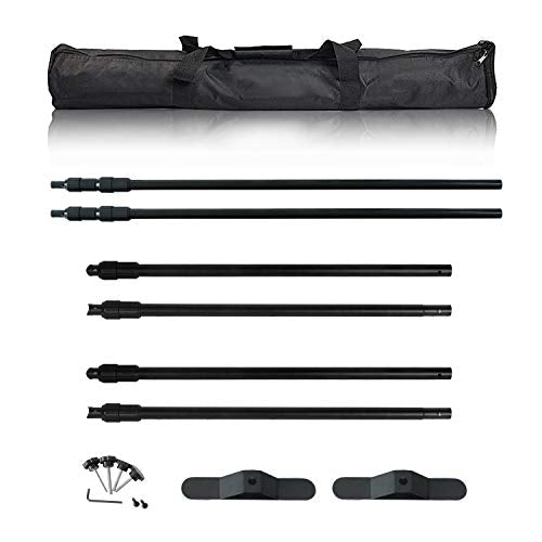 AkTop 8x8 ft Heavy Duty Backdrop Banner Stand Kit | Adjustable Photography Step and Repeat Stand for Parties, Portable Trade Show Photo Booth Background with Carrying Bag - size: 8‘×8’