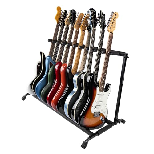Gator Rok-It Multi Guitar Stand Rack with Folding Design, Holds up to 10 Electric or Acoustic Guitars (RI-GTR-RACK10) - style: 10 Guitars