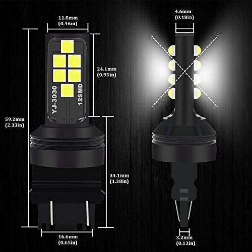 SOCAL-LED LIGHTING 3156 3157 Amber Yellow LED Turn Signal Bulb Advanced 3030 SMD Bright Colorful DRL Brake Lamp Parking Tail Light, Pack of 2 - color: Amber Yellow, size: 3157 (T25)